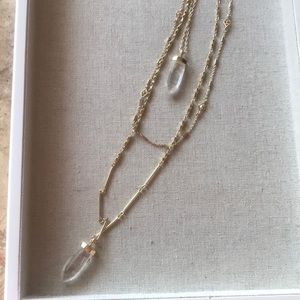 Stella and Dot long layered crystal necklace